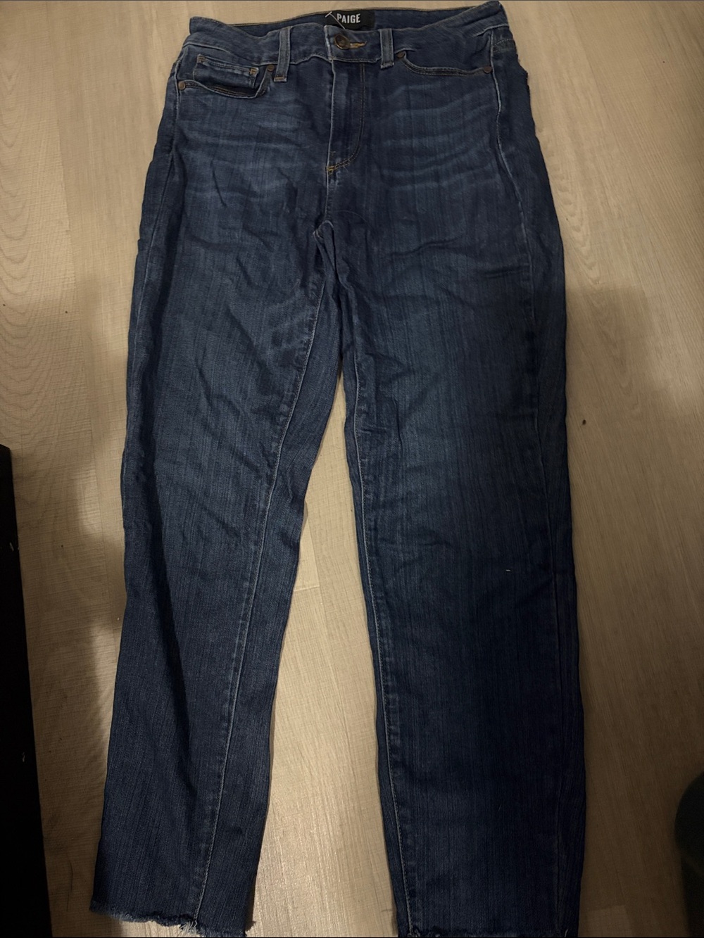 PAIGE Dark Indigo Straight-Leg Womenās Jeans